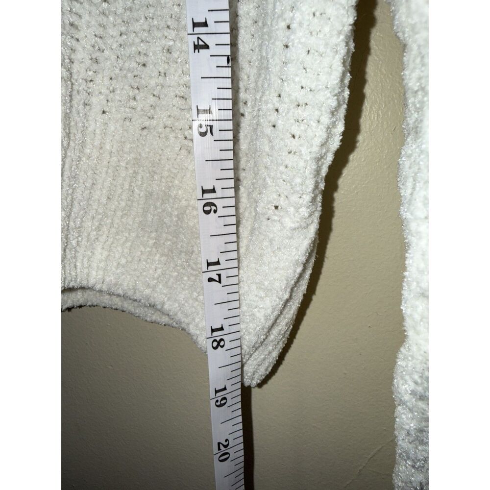 Pink Rose Ivory Patchwork Cable Knit Cropped Mock Neck Sweater Medium - Picture 7 of 8